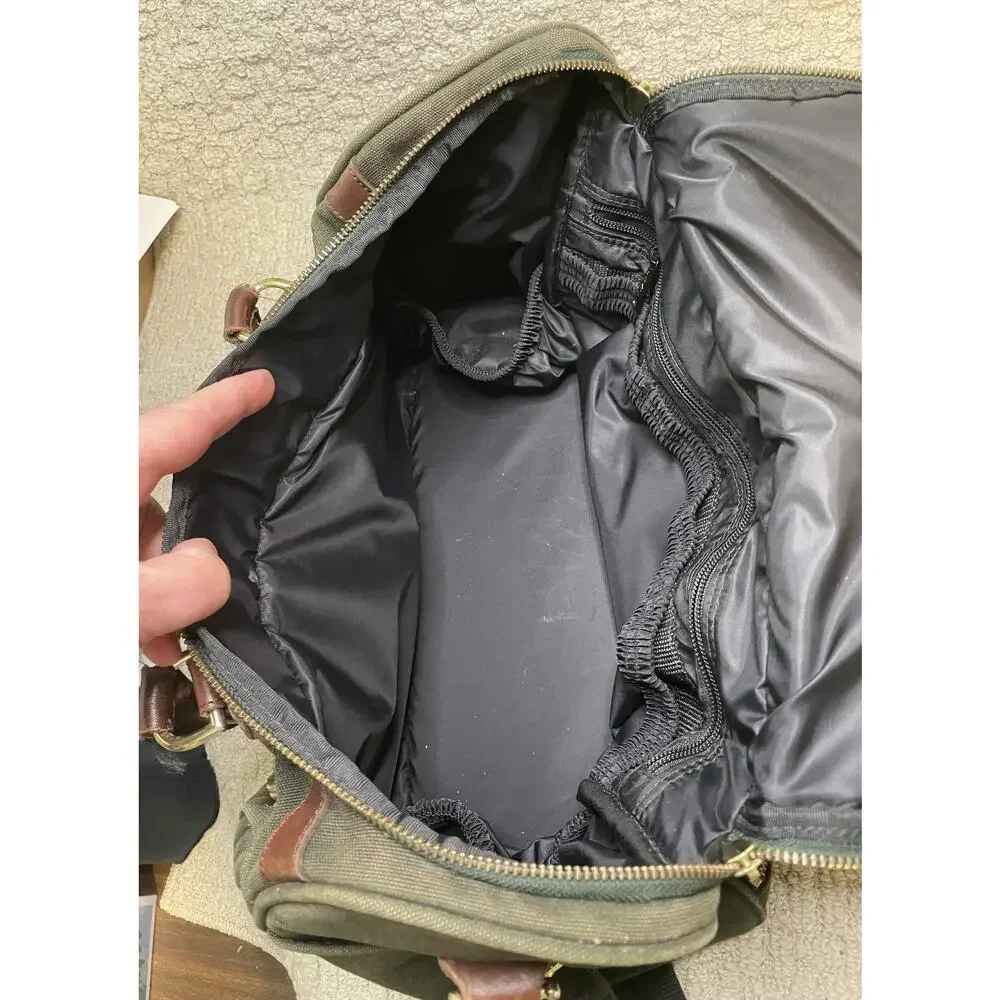 Orvis Bag Fly Fishing Water Resistant Lining Battenkill Olive Canvas Leather